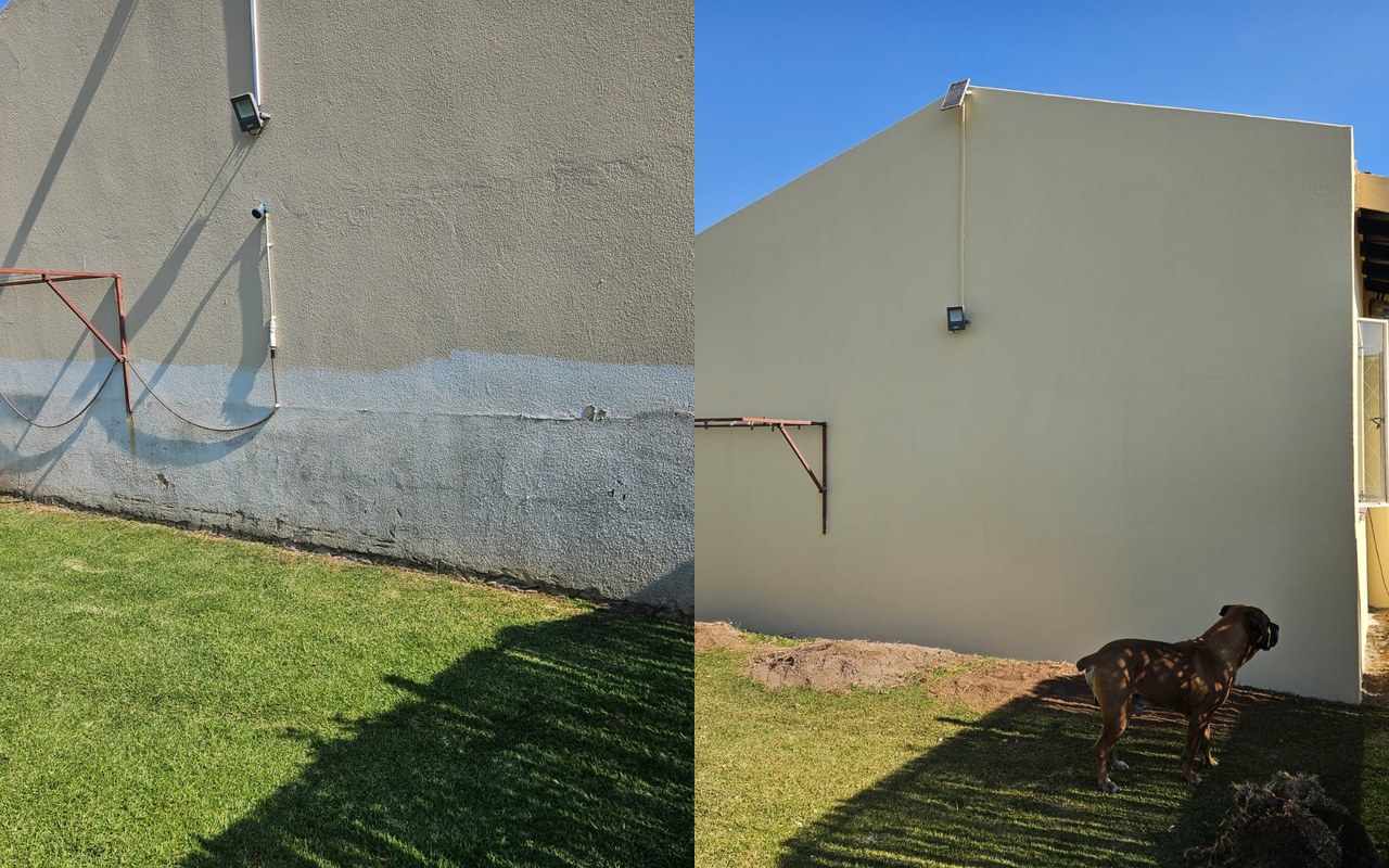 Damp treatment before and after — Bonaero Park project